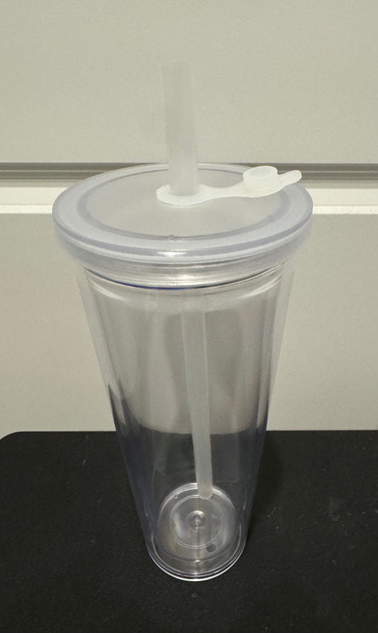 24oz acrylic snowglobe new lid style (wider straw)