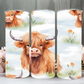 Highland cow with flowers 20oz tumbler
