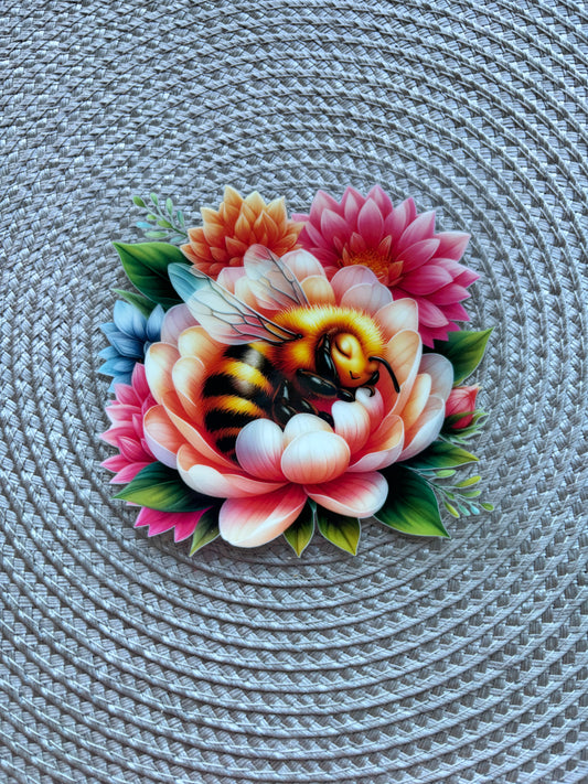 Bee in flower | UV DTF decal