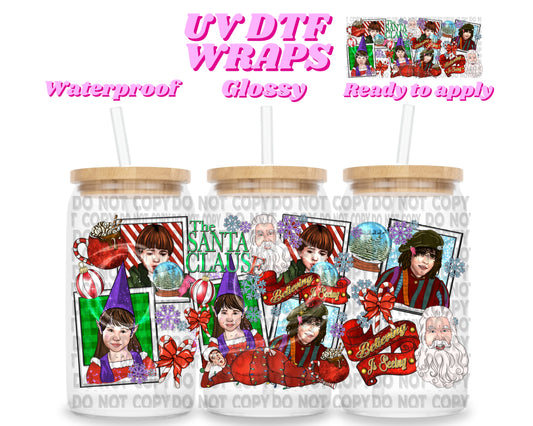 Santa | UV DTF glass can wrap