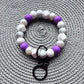 Purple marble beaded wristlet