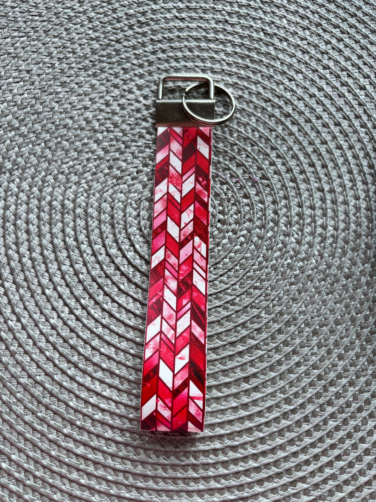 Red chevron wristlet