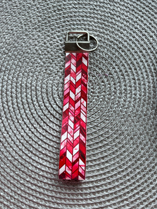Red chevron wristlet