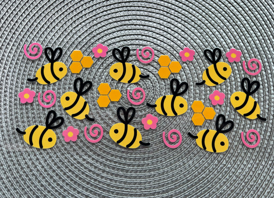 Bees | UV DTF glass can wrap