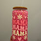 pink mama 16oz glass can with handle snowglobe