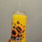 Yellow highland cow 16oz acrylic can snowglobe