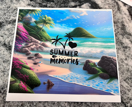 Summer memories | beach | 20oz tumbler wrap