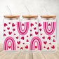Rainbow hearts | 20oz libbey glass can