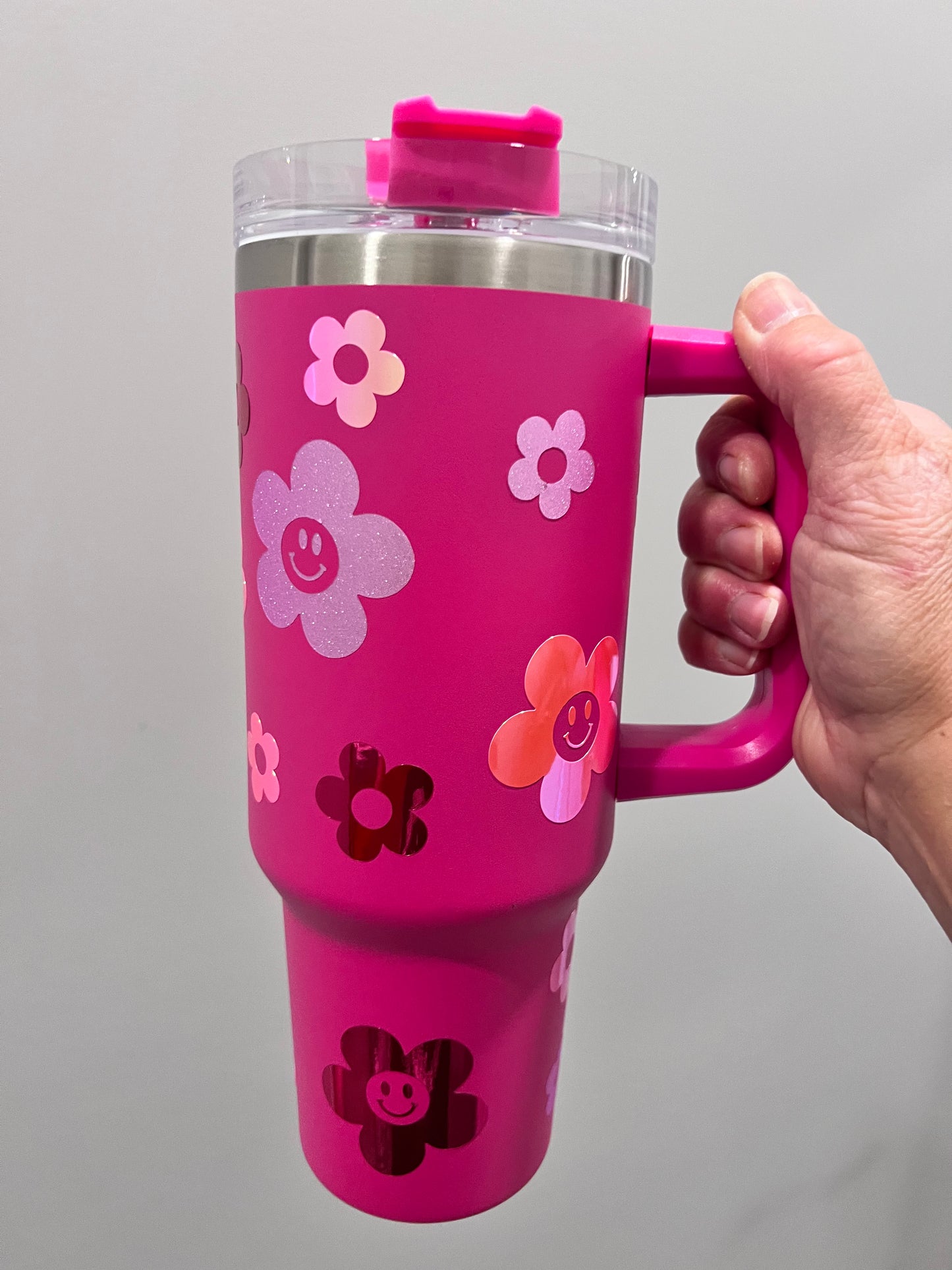 Pink Stanley dupe 40oz tumbler