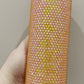 Neon orange rhinestone tumbler