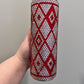 Red and pink diamond rhinestone tumbler