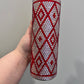 Red and pink diamond rhinestone tumbler