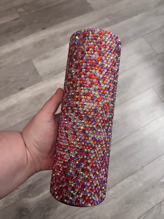 30oz pink rhinestone tumbler