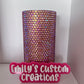 15oz rhinestone tumbler peach to purple colour shift