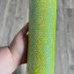Neon yellow rhinestone tumbler