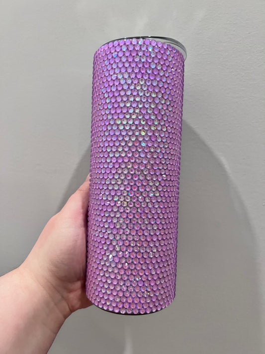 Purple rhinestone tumbler