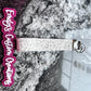 Grey leopard wristlet